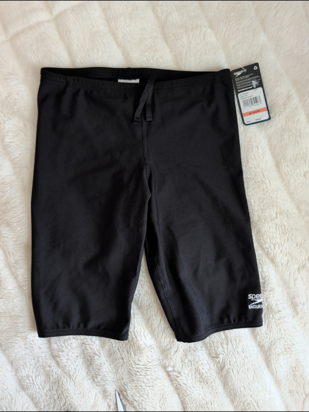 Speedo Black Boys' Endurance+ Jammer Swim Trunks